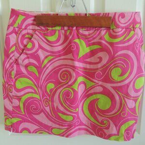 Loudmouth Ladies Golf Skort Pink Green 60's Vibe Size 6